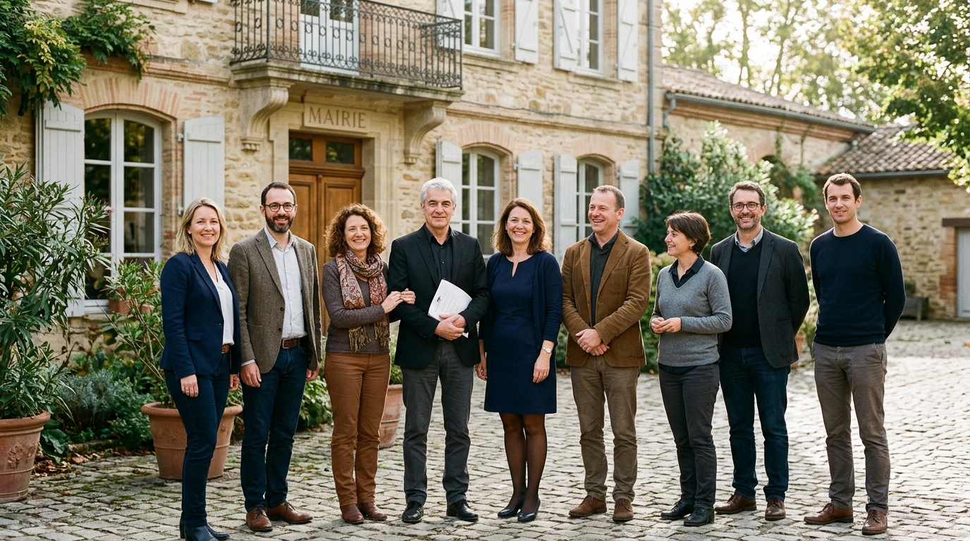 Membres du Bureau Exécutif et techniciens bénévoles de FRUIT JAZZ réunis à Montesquieu-Volvestre